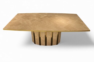 F 413 JFC travertine and brass dining table, 1970’s