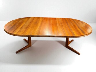F 414 JC round - ovale extendable teak dining table