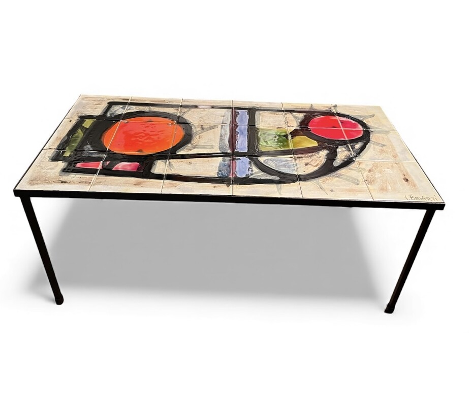 F 415 AS ceramic tiles coffee table signed Belarti
