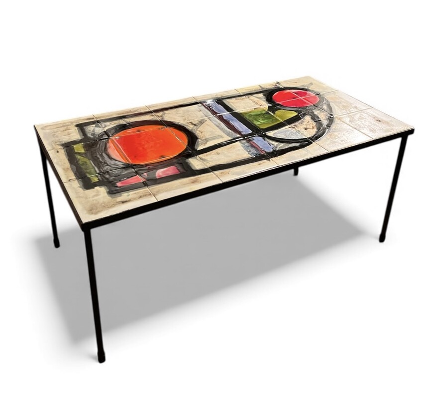 F 415 AS ceramic tiles coffee table signed Belarti