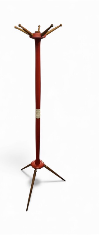 F 417 AG vintage red painted coat holder 