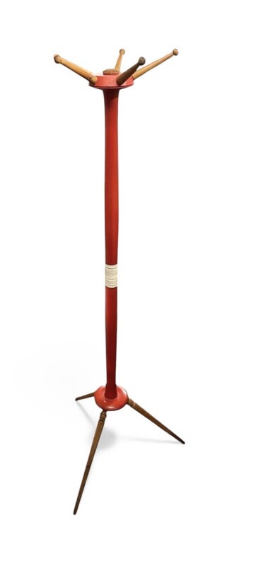 F 417 AG vintage red painted coat holder 