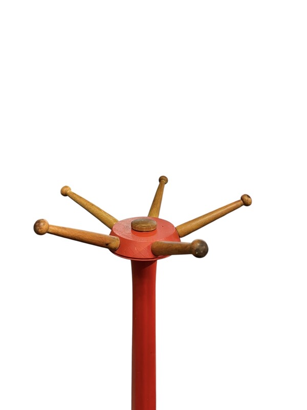 F 417 AG vintage red painted coat holder 