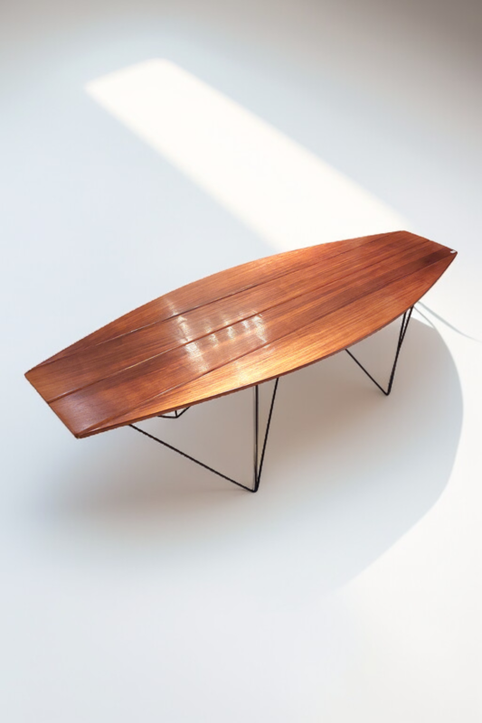 F 418 JC Rosewood and wrought iron coffee table in the taste of Augusto Bossi, 1950s 