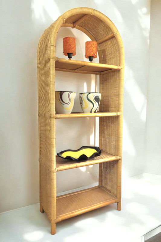 F 420 JC Rattan shelves 1980s