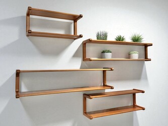 F 421 AG set of 4 teak shelves by Dyrlund 