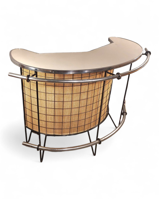 F 421 JC Rattan and wrought iron bar 1950s 