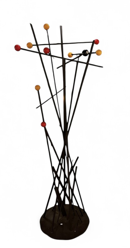 F 421 RR wrought iron coat rack with colored balls