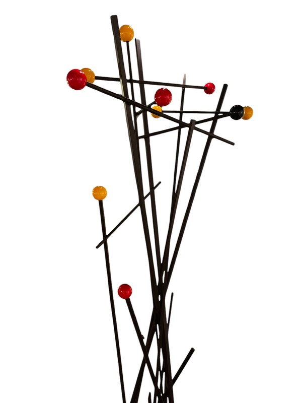 F 421 RR wrought iron coat rack with colored balls