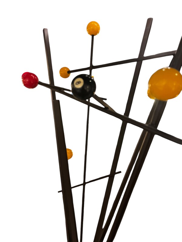 F 421 RR wrought iron coat rack with colored balls