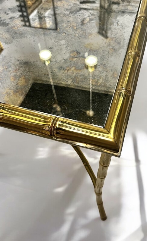F 423 RD « faux bambou » brass coffee table by Maison Baguès, 1960’s