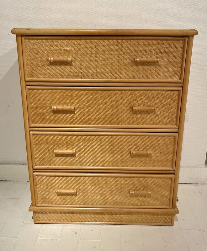 F 424 AG rattan chest of drawers, 1970’s