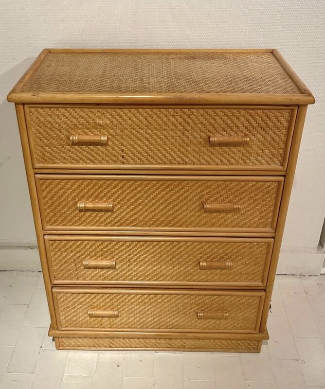 F 424 AG rattan chest of drawers, 1970’s