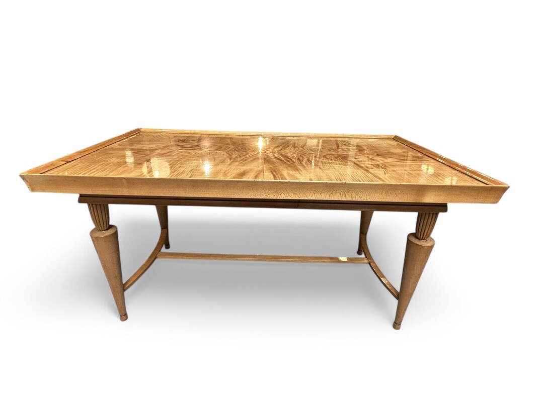 F 426 Art Deco living room table, totally restored,Maison Vanderborght Frères, Belgium,ash burl and sycamore maple