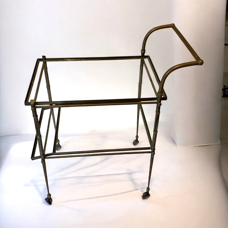F 428 AG  bar trolley brass and bronze faux bamboo circa 1950