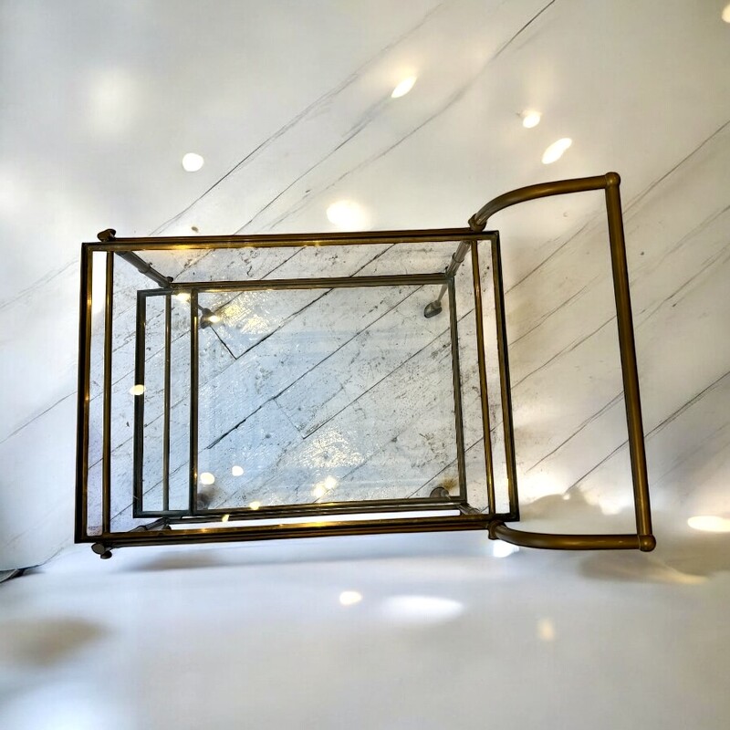 F 428 AG  bar trolley brass and bronze faux bamboo circa 1950