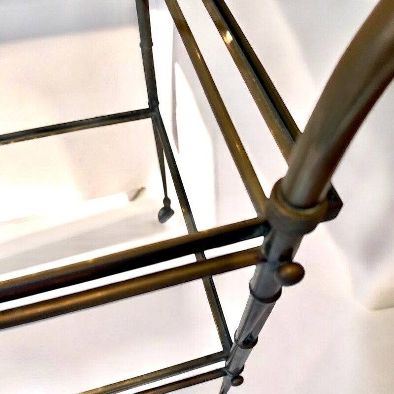 F 428 AG  bar trolley brass and bronze faux bamboo circa 1950
