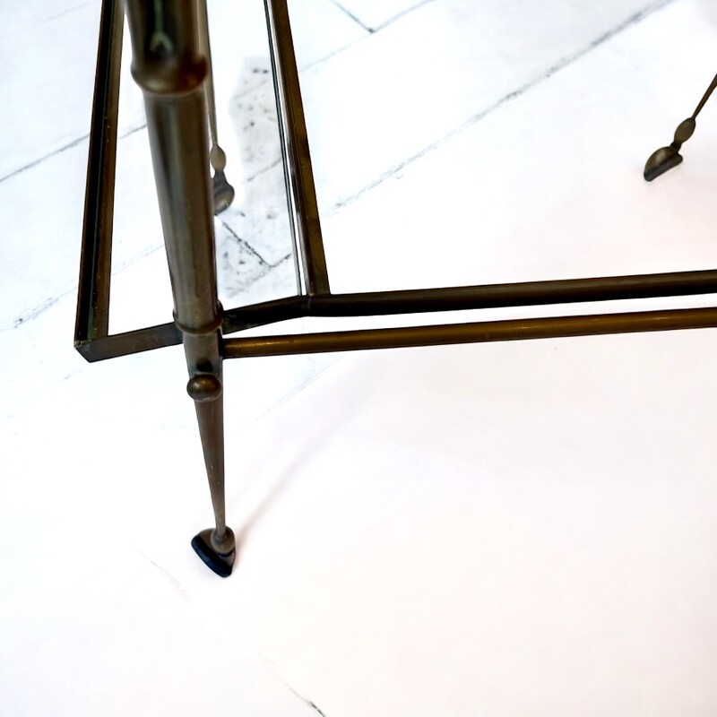 F 428 AG  bar trolley brass and bronze faux bamboo circa 1950