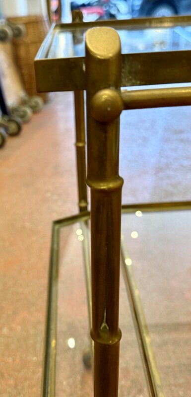 F 428 AG  bar trolley brass and bronze faux bamboo circa 1950