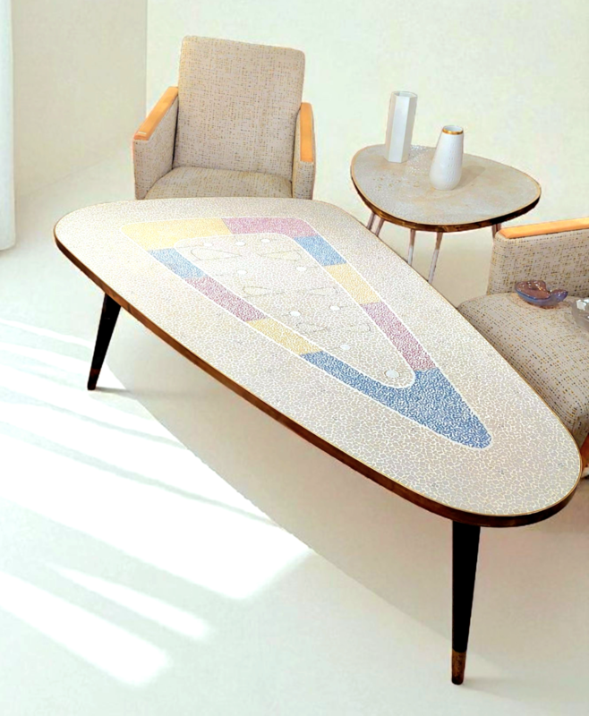 F 428 JC Mosaic coffee table by Berthold Muller 1950s