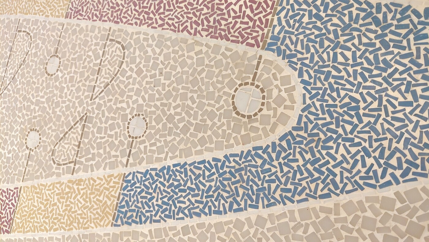 F 428 JC Mosaic coffee table by Berthold Muller 1950s