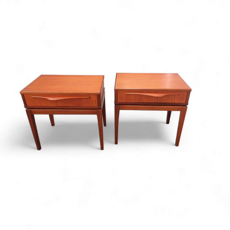 F 429 JC Pair scandinavian teak bedside tables 1960s 