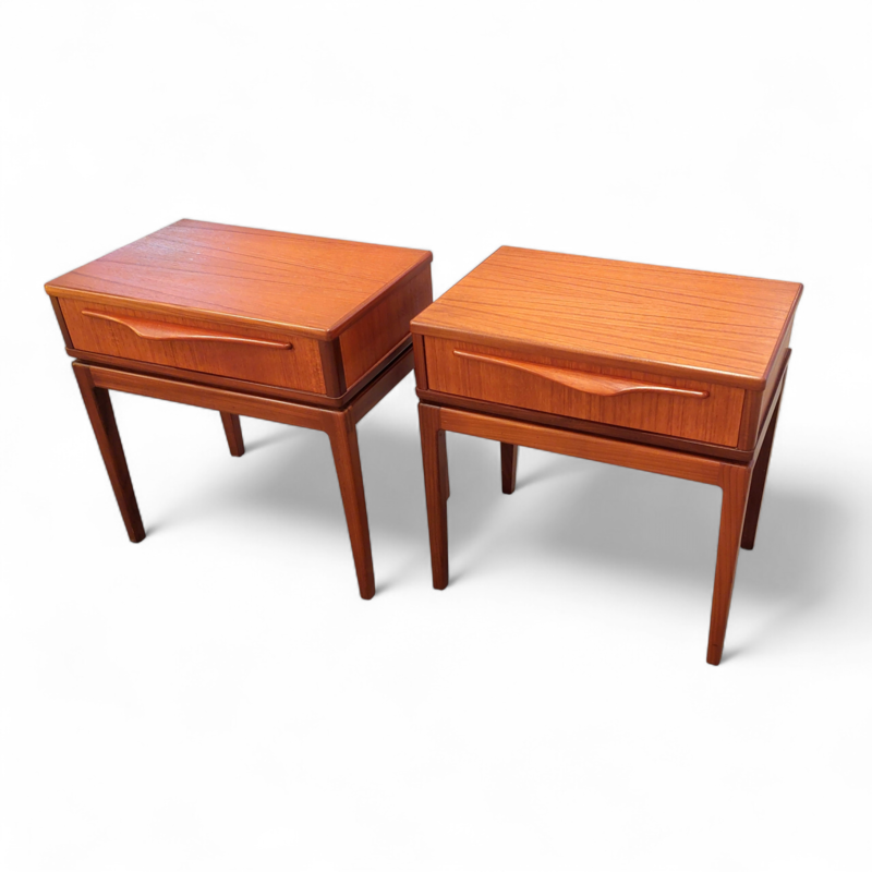 F 429 JC Pair scandinavian teak bedside tables 1960s 