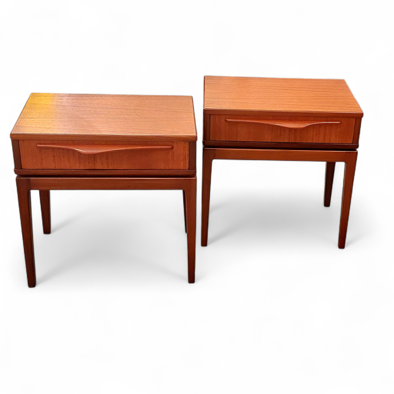 F 429 JC Pair scandinavian teak bedside tables 1960s 