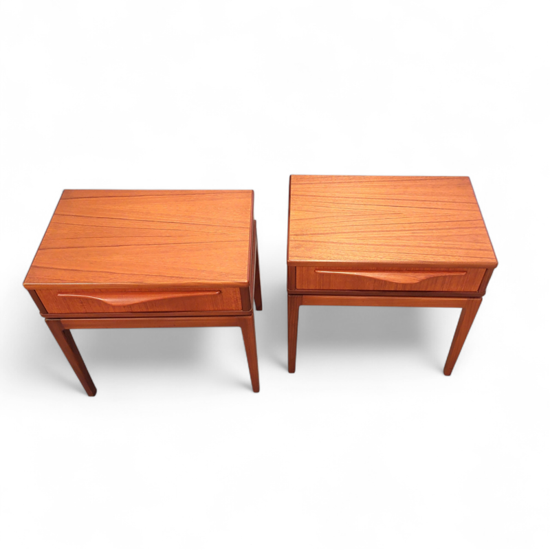 F 429 JC Pair scandinavian teak bedside tables 1960s 