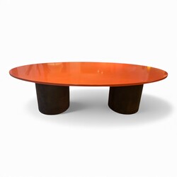 F 430 JFC Large orange lacquered wood with steel base