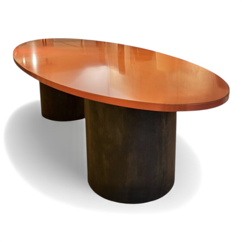 F 430 JFC Large orange lacquered wood with steel base