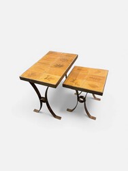 F 431 AG pair side tables by Roger Capron 