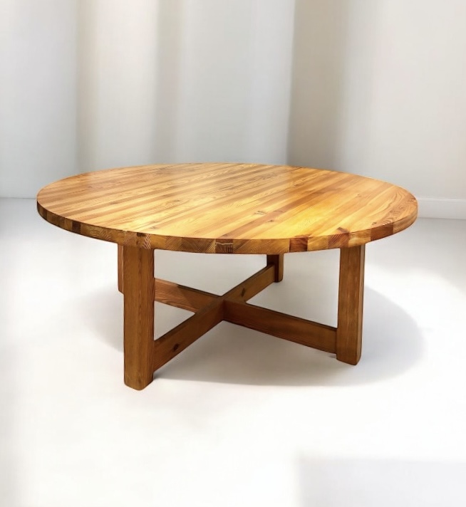 F 431 DAN round pine coffee table 