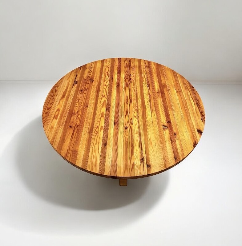 F 431 DAN round pine coffee table 