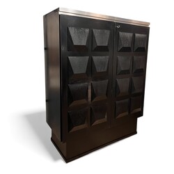 F 433 AS black brutalist oak cabinet, 1970’s