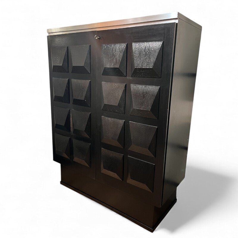 F 433 AS black brutalist oak cabinet, 1970’s