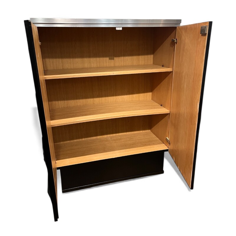 F 433 AS black brutalist oak cabinet, 1970’s