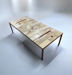 F 434 MH ceramic and chrome base coffee table by Pia Manu 