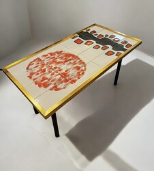 F 436 AS ceramic tiles coffee table signed A Frans, 1966