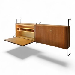 F 436 SC teak secretary desk - wall unit