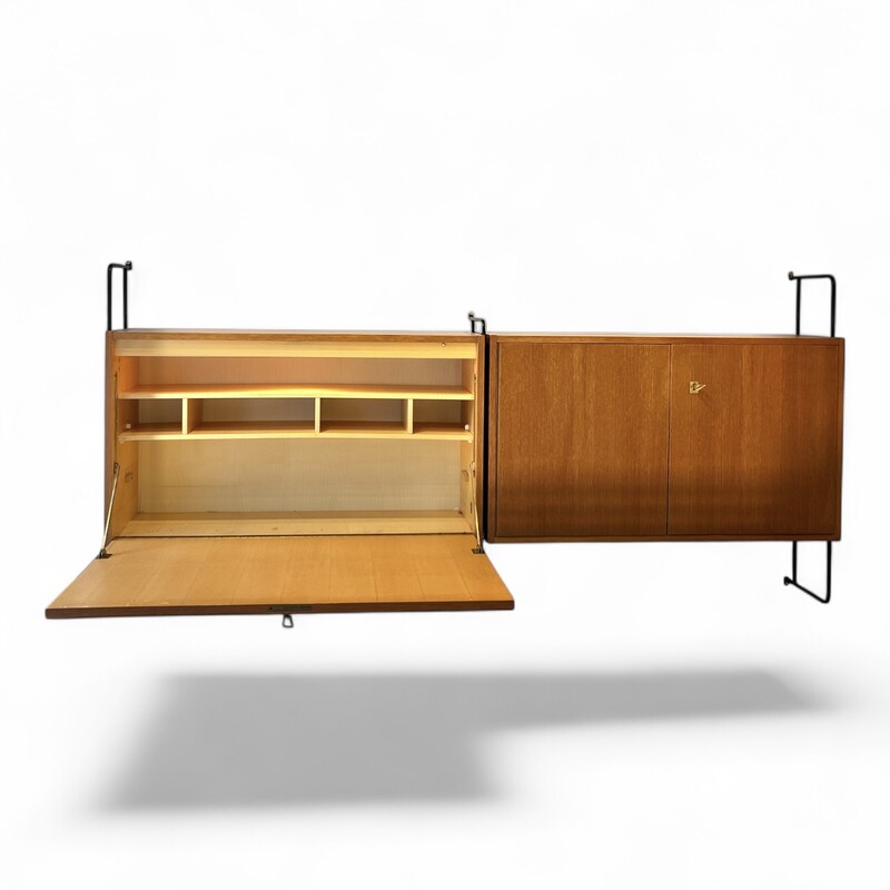 F 436 SC teak secretary desk - wall unit