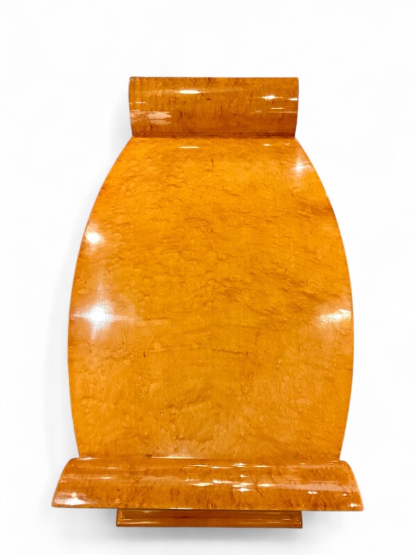 F 437 AS  French Art Deco coffee table, speckled marple, completely restored and buffer polished