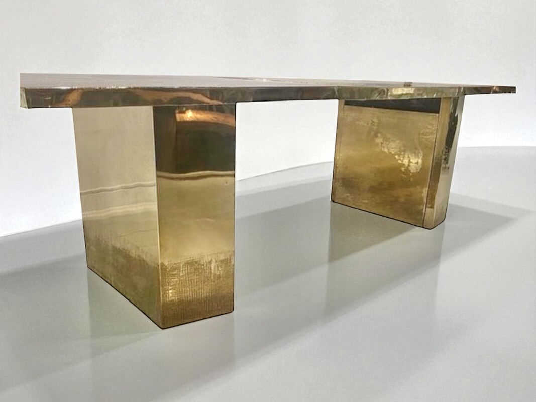 F 439 FL brass dining table by Christian Heckscher