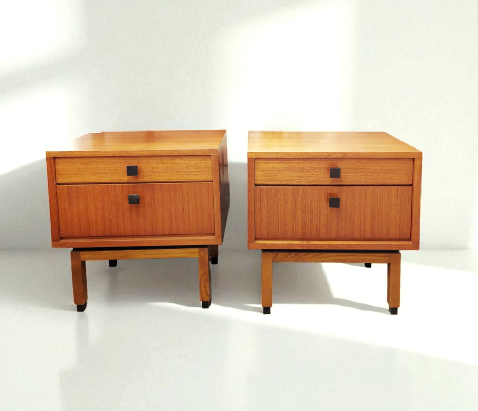 F 440 JC Pair teak night stands 1960s 