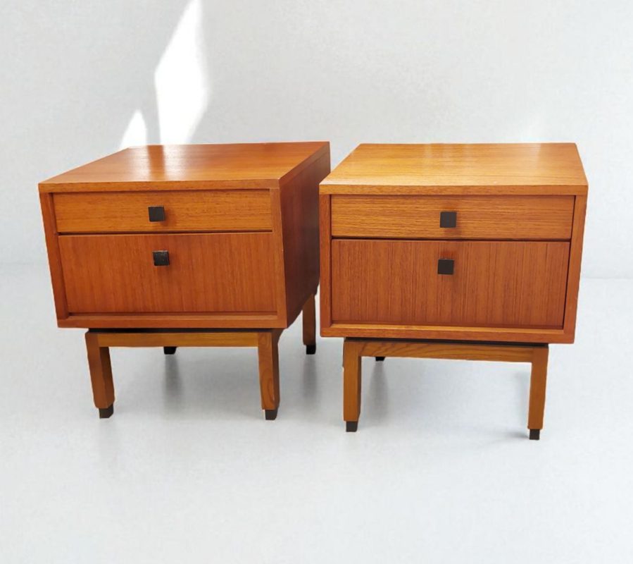 F 440 JC Pair teak night stands 1960s 