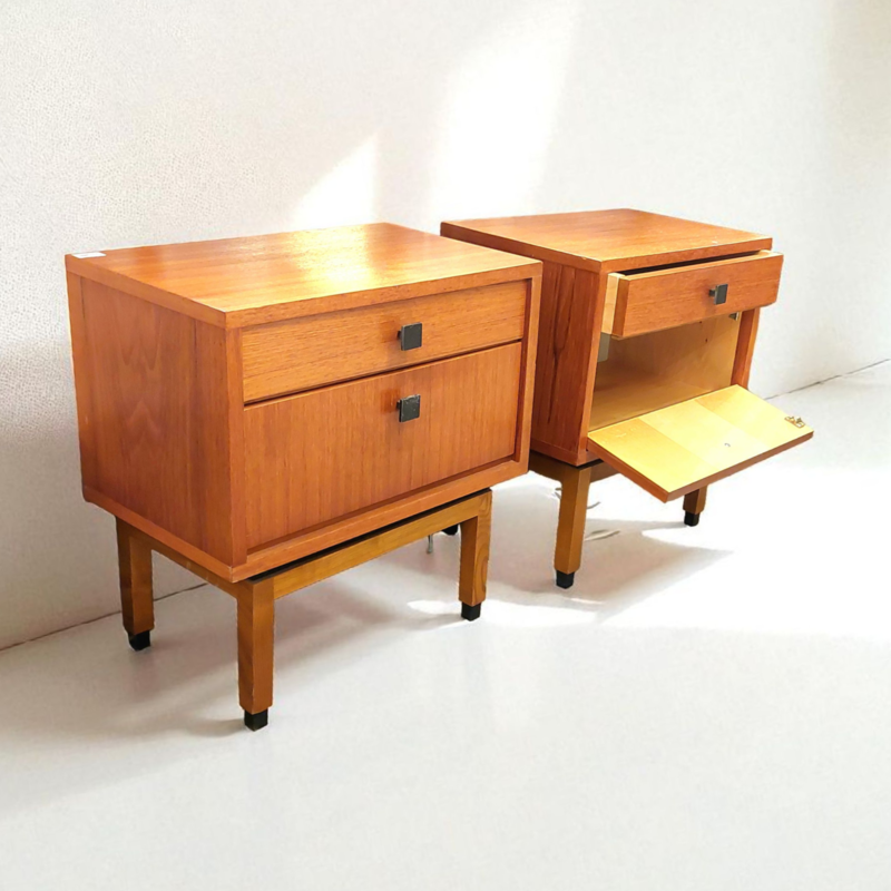 F 440 JC Pair teak night stands 1960s 