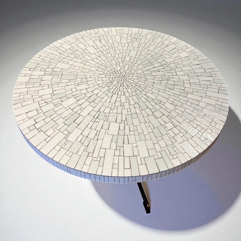 F 441 JC round glass mosaic coffee table by Berthold Müller