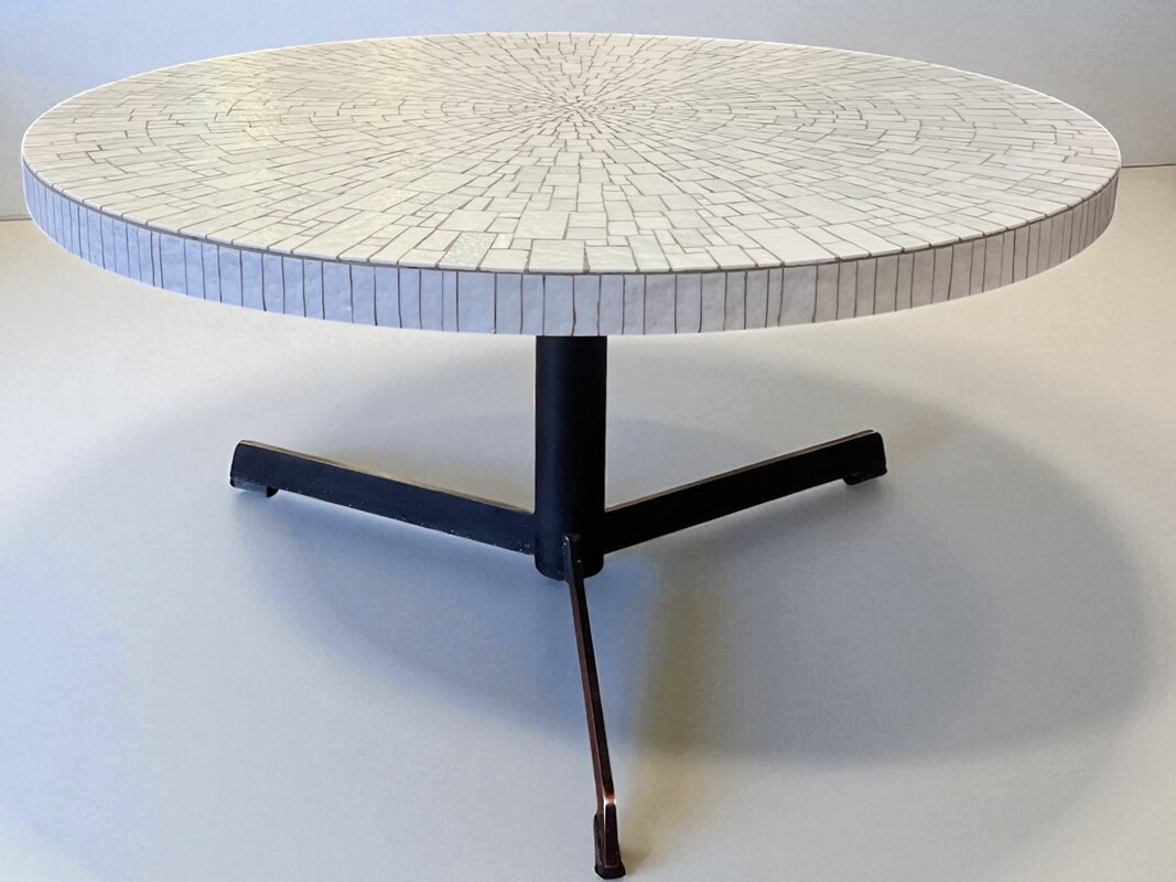 F 441 JC round glass mosaic coffee table by Berthold Müller