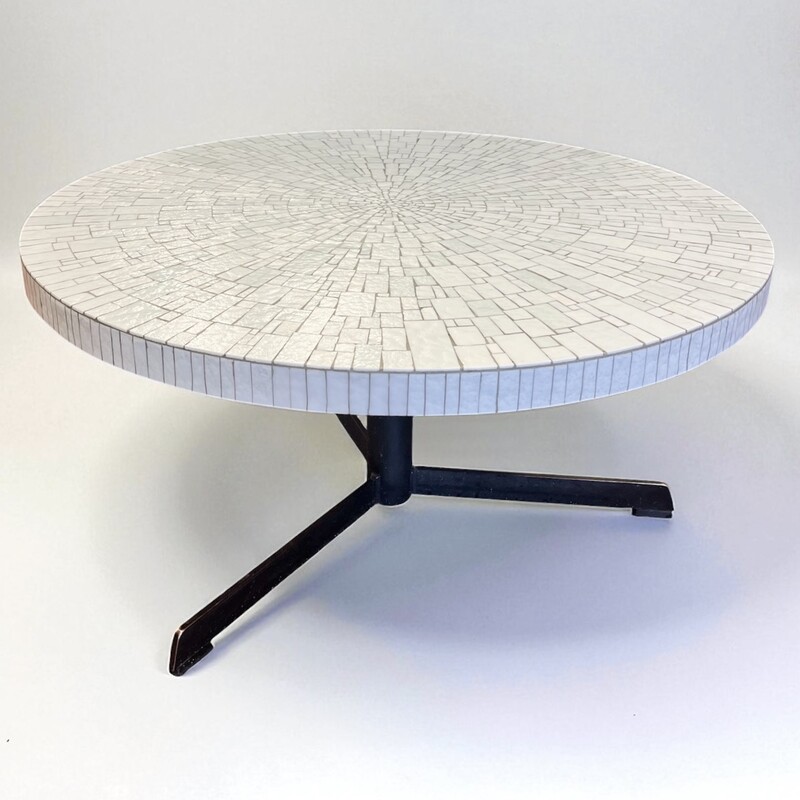 F 441 JC round glass mosaic coffee table by Berthold Müller