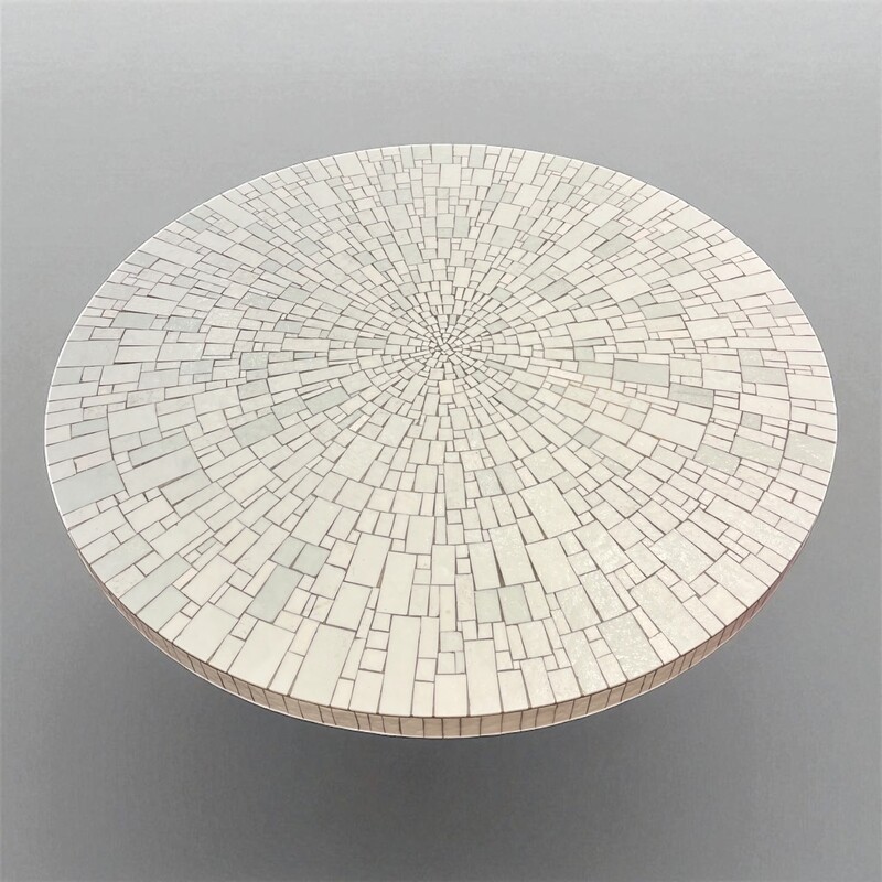 F 441 JC round glass mosaic coffee table by Berthold Müller